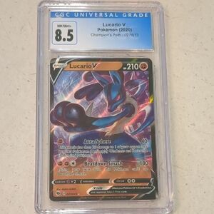 Pokemon Lucario V Trading Card - Blue, Red, Black